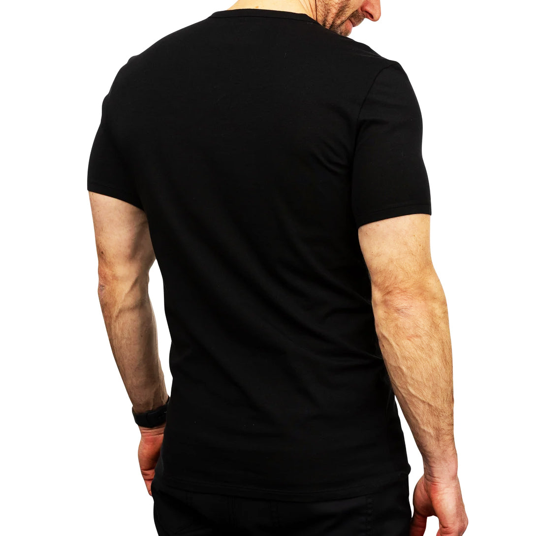 CALVIN KLEIN MEN'S V-NECK 4 T-SHIRTS PACK (BLACK)