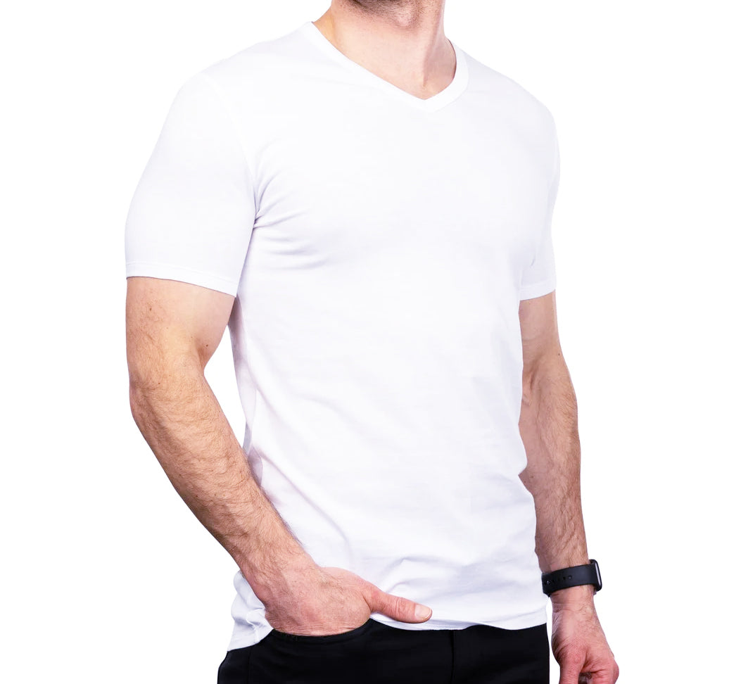 CALVIN KLEIN MEN'S V-NECK 4 T-SHIRTS PACK (WHITE)