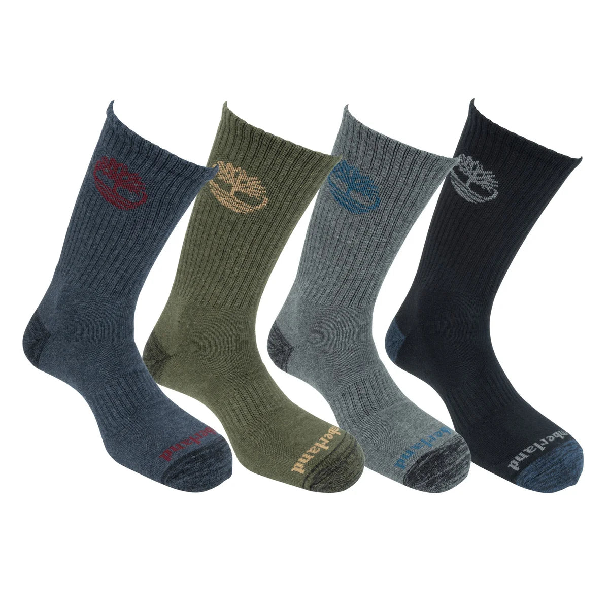 TIMBERLAND MEN'S 8 PAIR MULTI COLOR LONG CREW WORK SOCKS