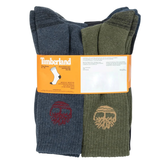 TIMBERLAND MEN'S 8 PAIR MULTI COLOR LONG CREW WORK SOCKS