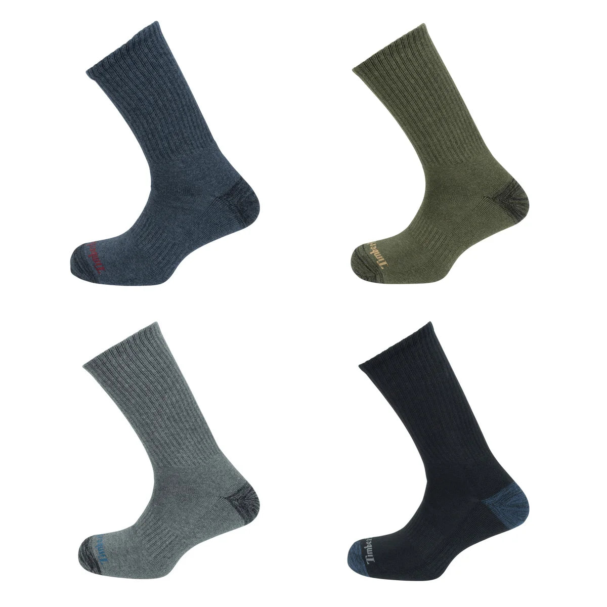TIMBERLAND MEN'S 8 PAIR MULTI COLOR LONG CREW WORK SOCKS