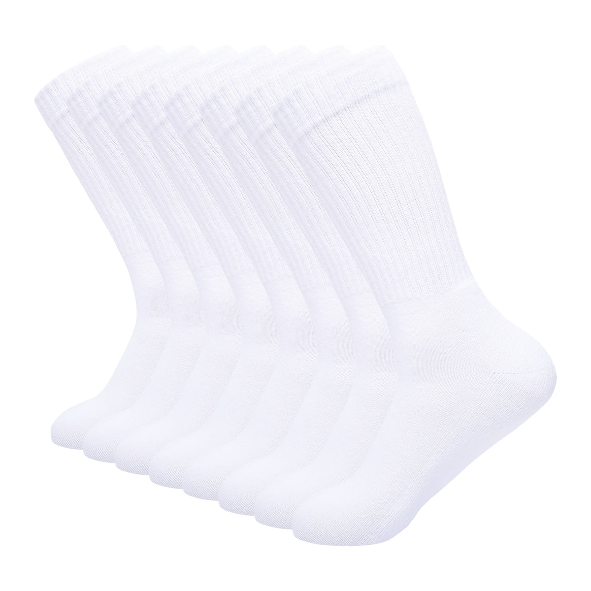 GAP MEN'S 8 PAIR LONG CREW SOCKS (WHITE)