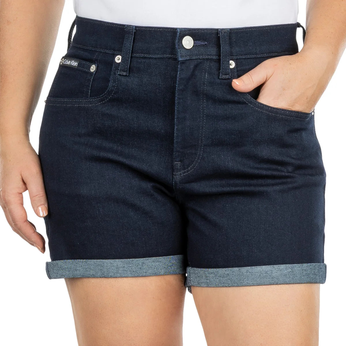 CALVIN KLEIN WOMEN'S DENIM SHORTS (DARK BLUE)