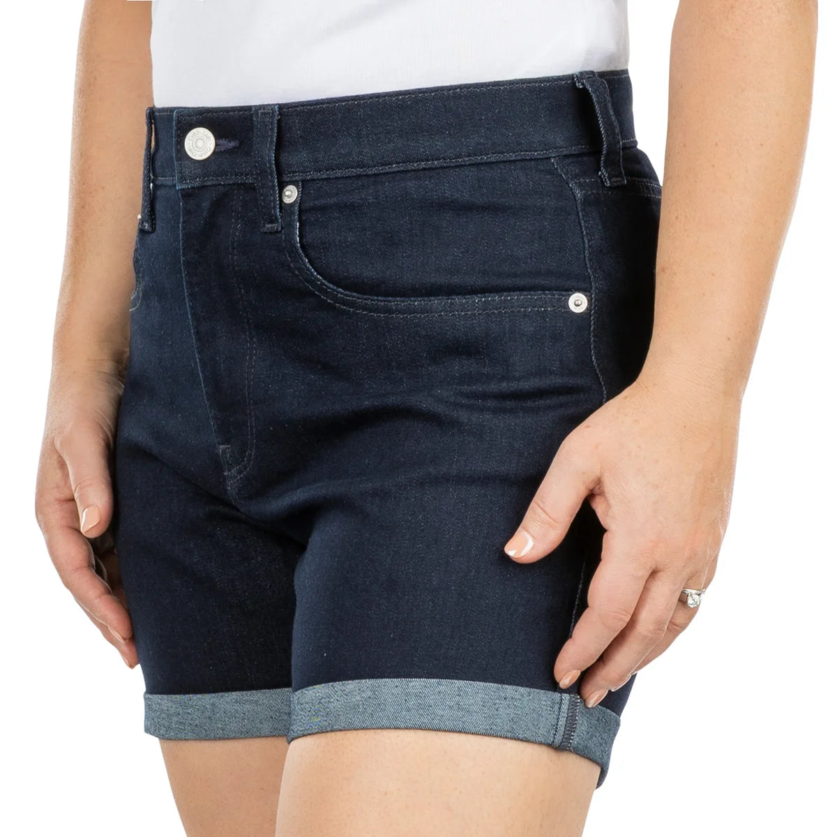 CALVIN KLEIN WOMEN'S DENIM SHORTS (DARK BLUE)