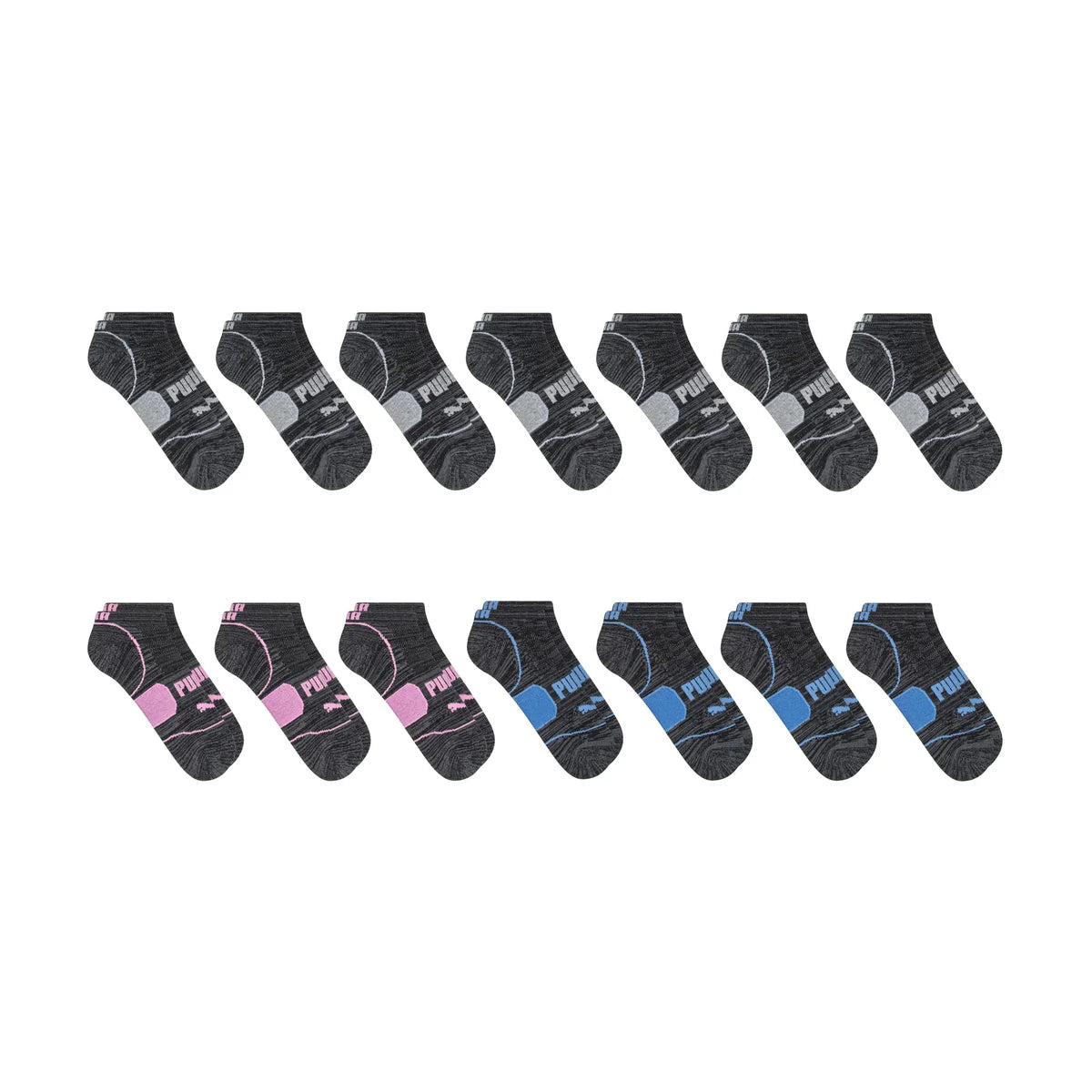 PUMA WOMEN'S REPREVE ATHLETIC 14-PAIRS LOW CUT BLACK SOCKS