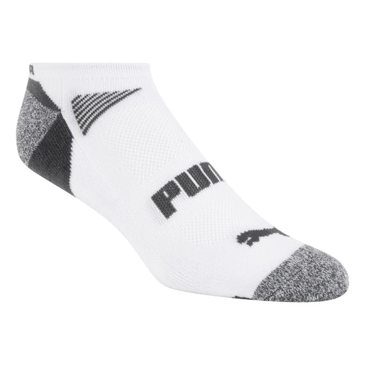 PUMA MEN'S REPREVE ATHLETIC 14-PAIRS WHITE/GREY LOW CUT SOCKS