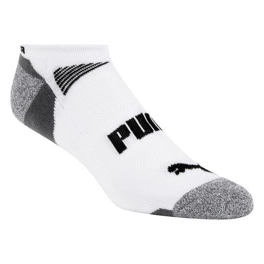 PUMA MEN'S REPREVE ATHLETIC 14-PAIRS WHITE/GREY LOW CUT SOCKS