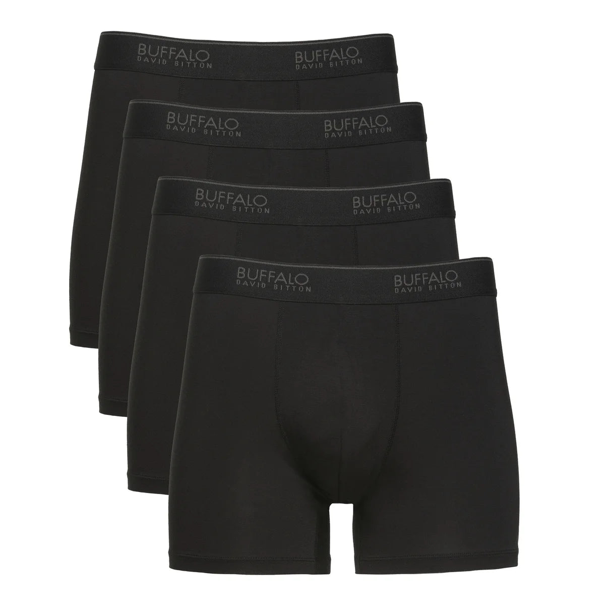 BUFFALO MEN'S 4 PACK BOXER BRIEFS (BLACK)