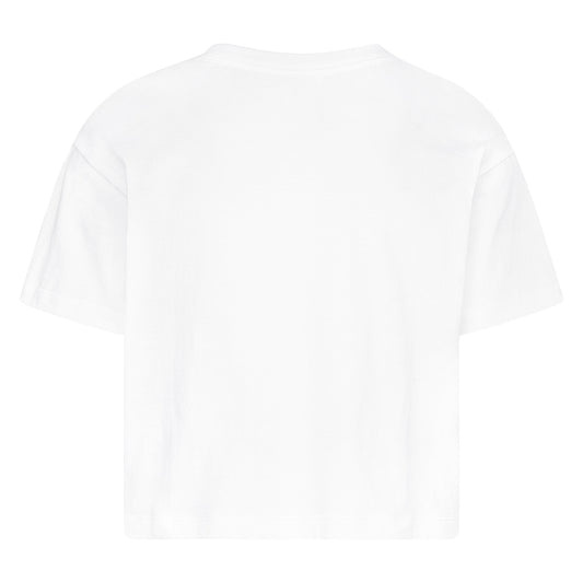 GIRLS' JORDAN JUMPMAN GRAPHIC LOGO CROP T-SHIRT (WHITE)