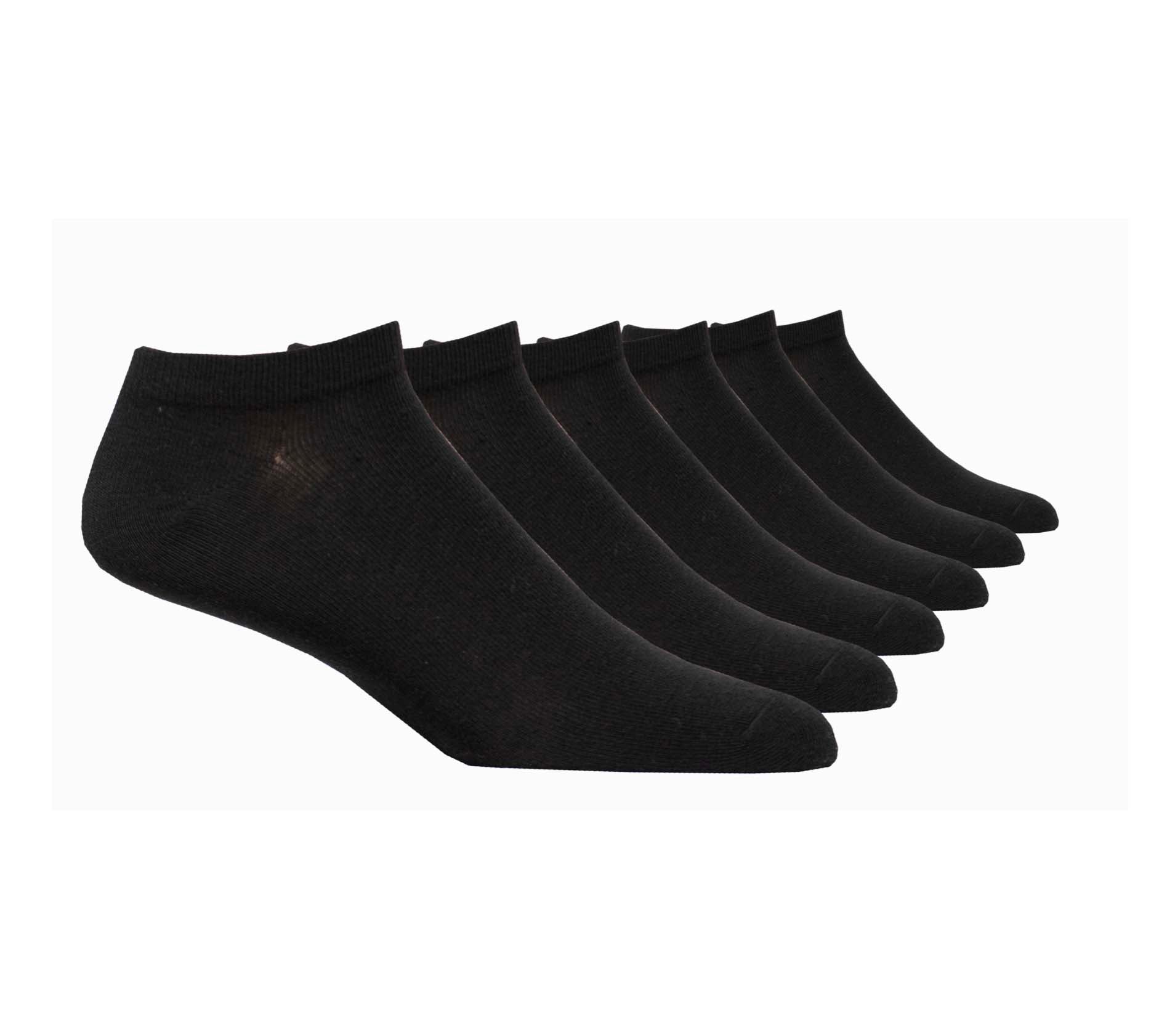 KODIAK WOMEN'S 6 PAIR LOW CUT PLAIN ANKLE SOCKS (BLACK)