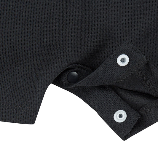 JORDAN INFANT BOYS MESH JERSEY ROMPER (BLACK SIZE NB-9M)