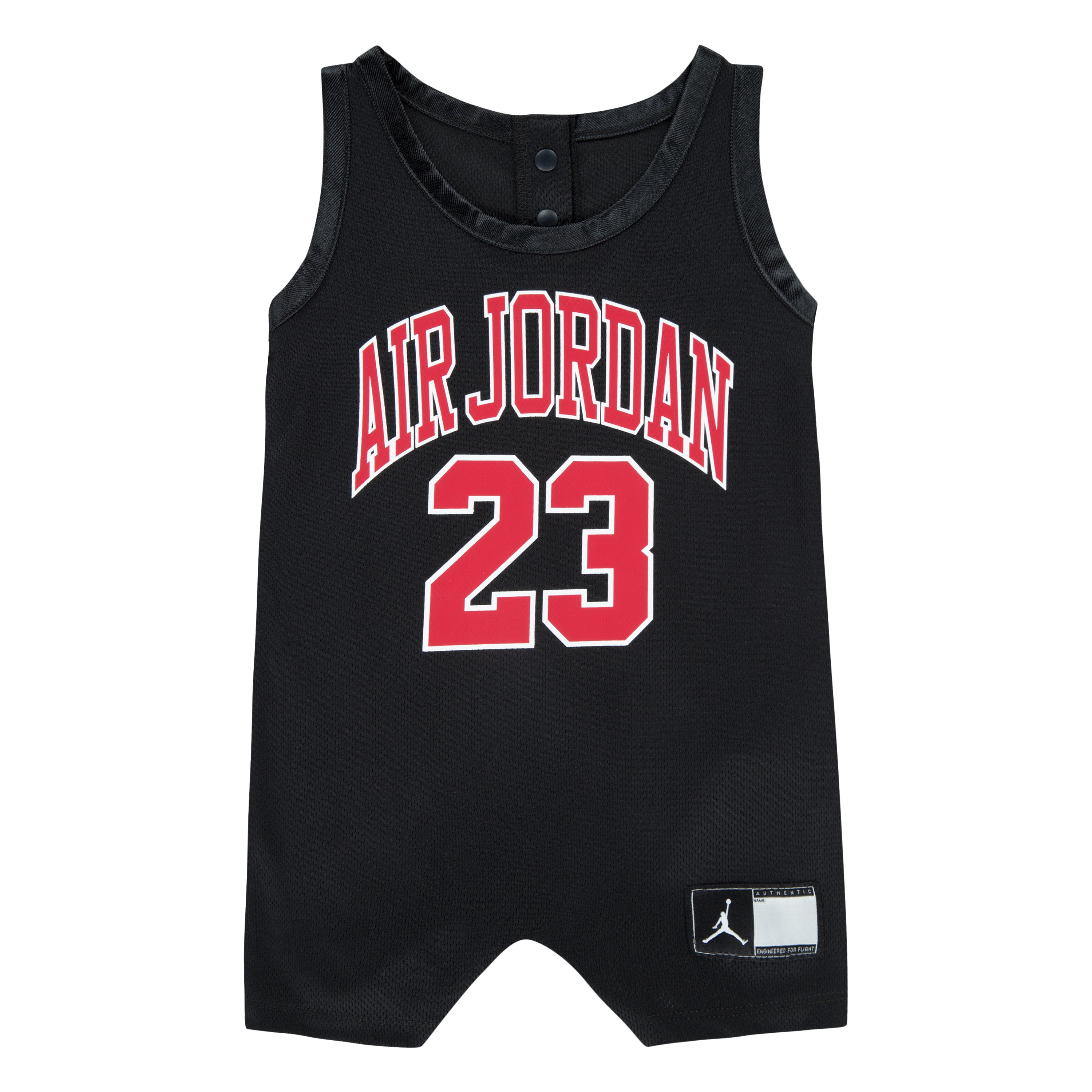 JORDAN INFANT BOYS MESH JERSEY ROMPER (BLACK SIZE NB-9M)