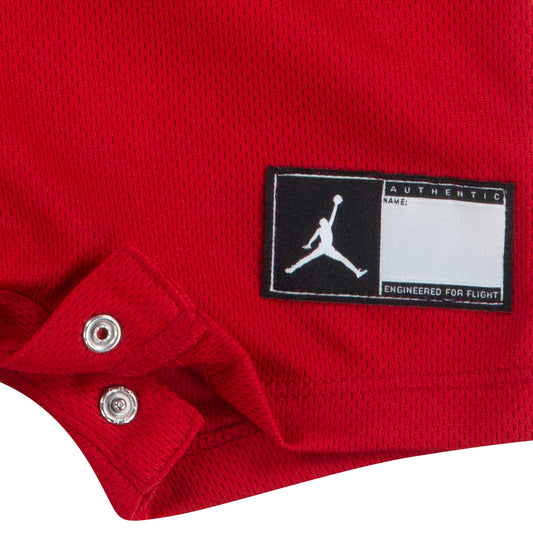 JORDAN INFANT BOYS MESH JERSEY ROMPER (RED SIZE NB-9M)