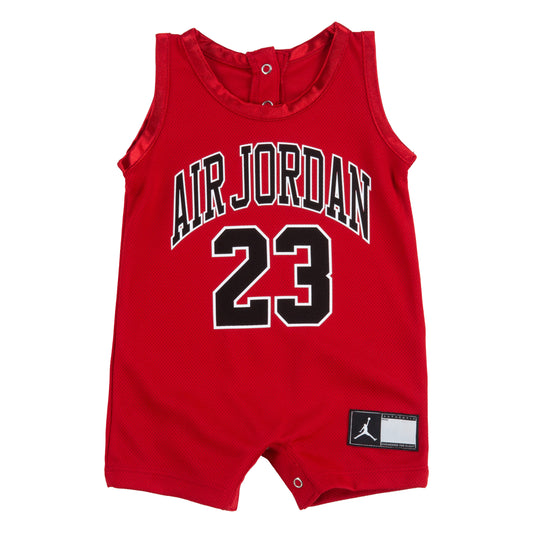 JORDAN INFANT BOYS MESH JERSEY ROMPER (RED SIZE NB-9M)
