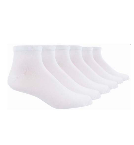 KODIAK WOMEN'S 6 PAIR PLAIN QUARTER LENGTH SOCKS (WHITE)
