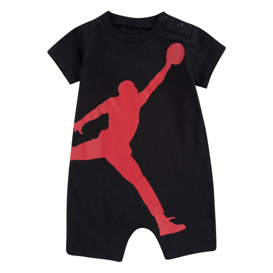 JORDAN JUMPMAN INFANTS ROMPER (BLACK SIZE NB-9M)