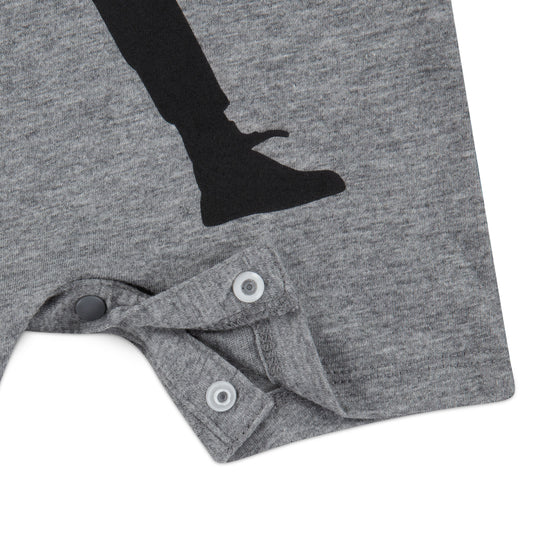 JORDAN JUMPMAN INFANTS ROMPER (GREY SIZE NB-9M)