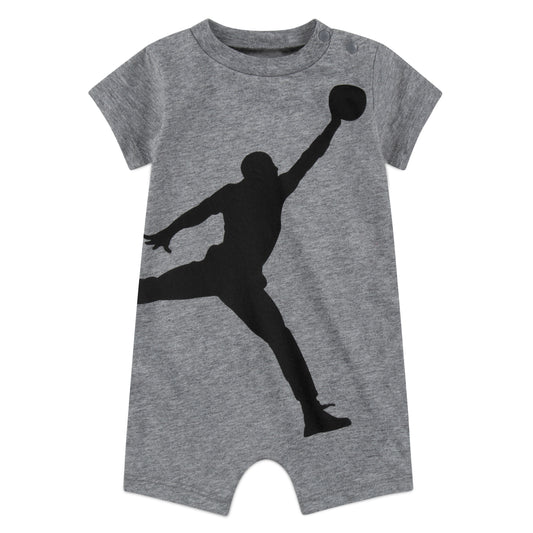 JORDAN JUMPMAN INFANTS ROMPER (GREY SIZE NB-9M)