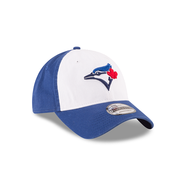 MEN'S NEW ERA MLB CORE CLASSIC 2 REP ALT 3 9TWENTY TORONTO BLUE JAYS WHITE & ROYAL BLUE STRAPBACK CAP