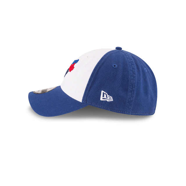 MEN'S NEW ERA MLB CORE CLASSIC 2 REP ALT 3 9TWENTY TORONTO BLUE JAYS WHITE & ROYAL BLUE STRAPBACK CAP