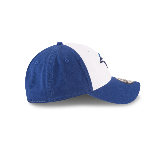 MEN'S NEW ERA MLB CORE CLASSIC 2 REP ALT 3 9TWENTY TORONTO BLUE JAYS WHITE & ROYAL BLUE STRAPBACK CAP