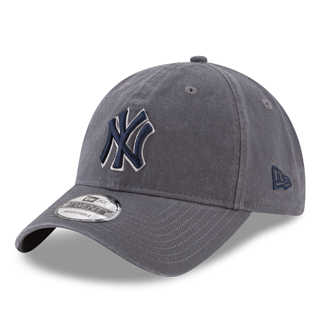 MEN'S NEW ERA MLB CORE CLASSIC 2 9TWENTY NEW YORK YANKEES GREY & BLACK STRAPBACK CAP