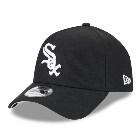 MEN'S NEW ERA MLB 9FORTY A-FRAME CHICAGO WHITE SOX BLACK & WHITE SNAPBACK HAT