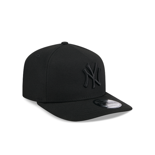 MEN'S NEW ERA MLB 9FIFTY A-FRAME NEW YORK YANKEES ALL BLACK SNAPBACK HAT