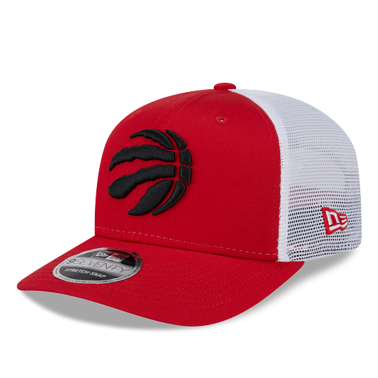 MEN'S NEW ERA NBA TORONTO RAPTORS 9SEVENTY STRETCH-SNAP TRUCKER RED & WHITE SNAPBACK HAT