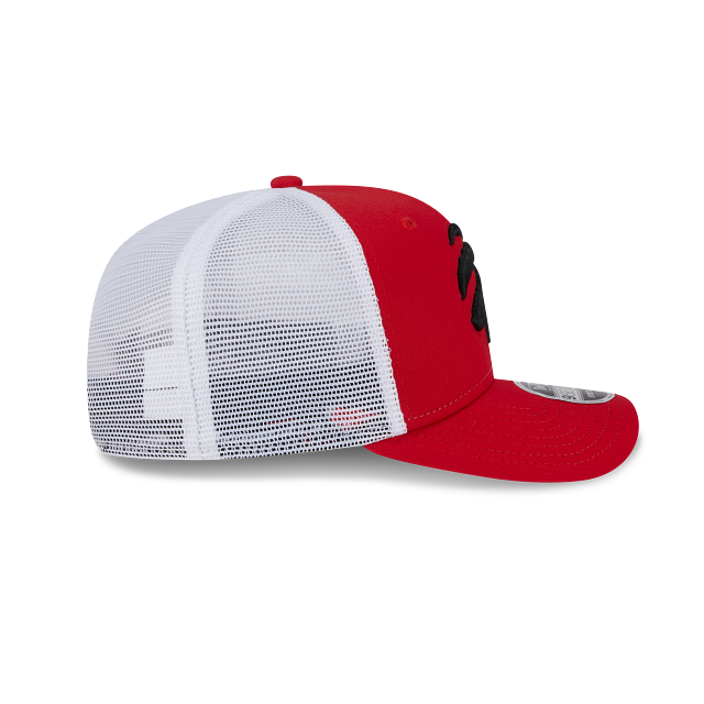 MEN'S NEW ERA NBA TORONTO RAPTORS 9SEVENTY STRETCH-SNAP TRUCKER RED & WHITE SNAPBACK HAT
