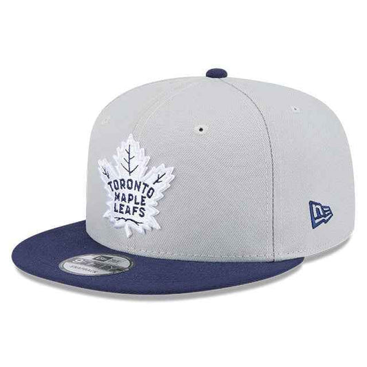 MEN'S NEW ERA NHL TORONTO MAPLE LEAFS 9FIFTY GREY & NAVY BLUE 2 TONE SNAPBACK HAT
