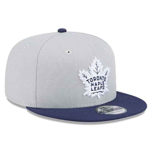 MEN'S NEW ERA NHL TORONTO MAPLE LEAFS 9FIFTY GREY & NAVY BLUE 2 TONE SNAPBACK HAT