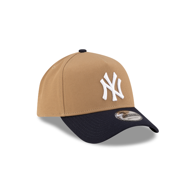 MEN'S NEW ERA MLB 9FORTY CHASE A-FRAME NEW YORK YANKEES KHAKI & NAVY BLUE SNAPBACK HAT