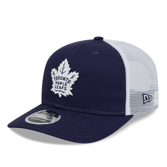 MEN'S NEW ERA NHL TORONTO MAPLE LEAFS 9SEVENTY STRETCH-SNAP TRUCKER NAVY BLUE & WHITE SNAPBACK HAT
