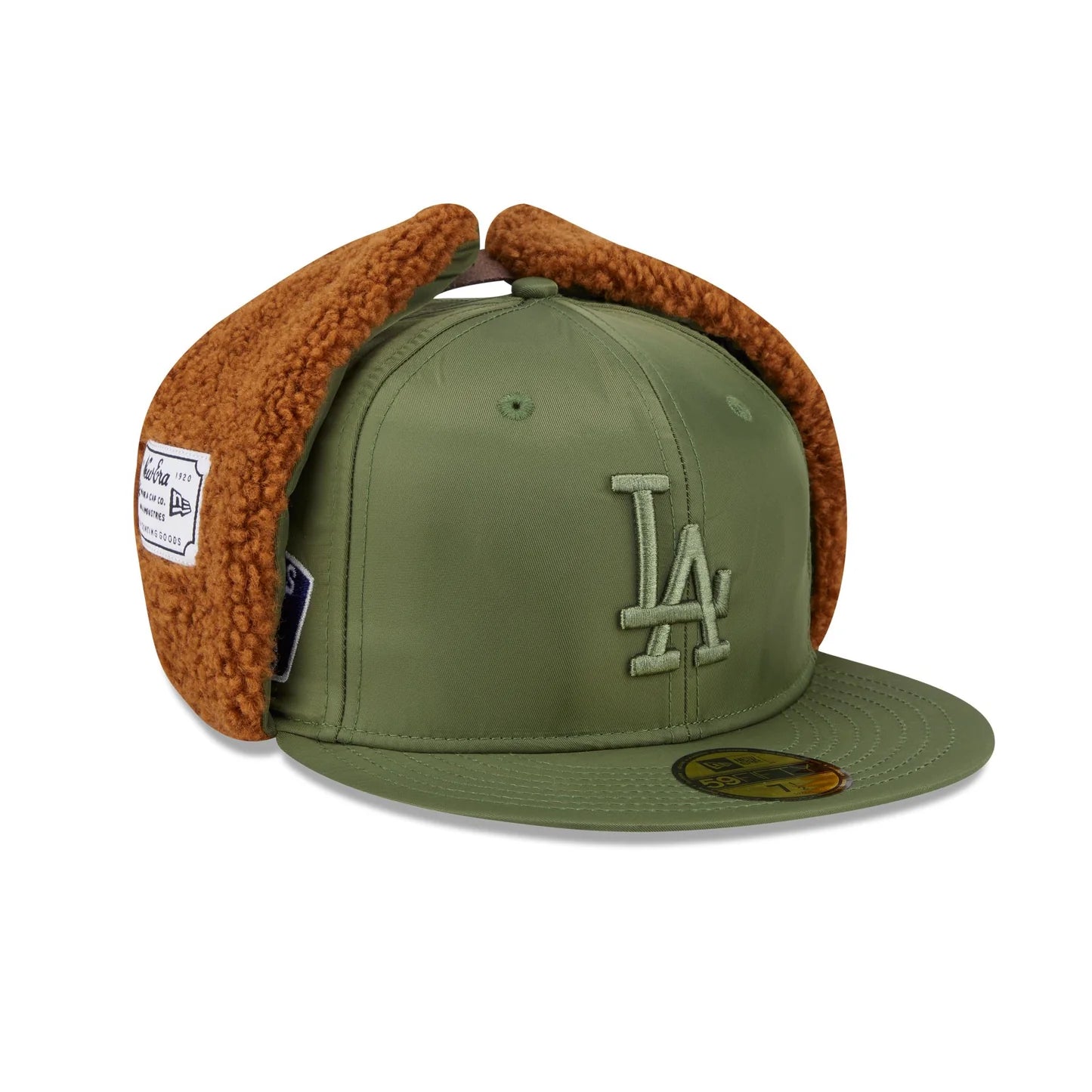 NEW ERA 59FIFTY MLB ALPHA INDUSTRIES X LOS ANGELES DODGERS DOG EAR OLIVE GREEN FITTED HAT