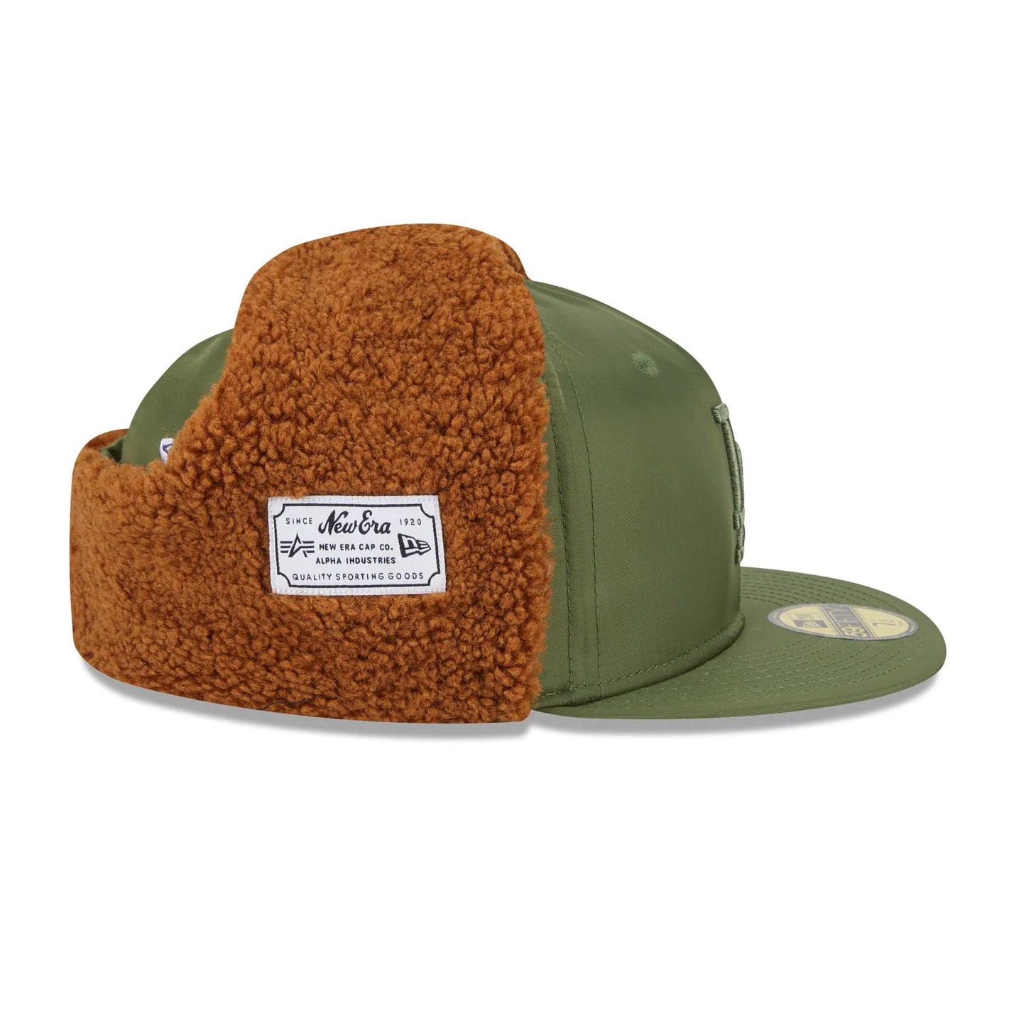 NEW ERA 59FIFTY MLB ALPHA INDUSTRIES X LOS ANGELES DODGERS DOG EAR OLIVE GREEN FITTED HAT