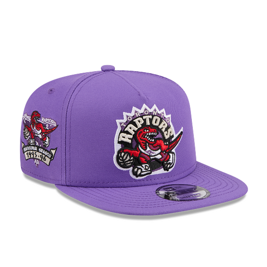 MEN'S NEW ERA NBA 9FIFTY A-FRAME 1995-96 INAUGURAL SEASON TORONTO RAPTORS DINO LOGO PURPLE SNAPBACK HAT