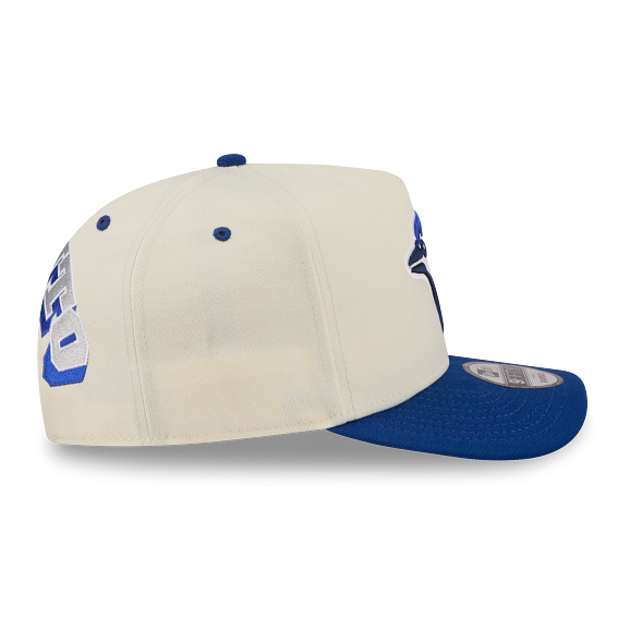 MEN'S NEW ERA MLB 9FIFTY A-FRAME REAR FIT TORONTO BLUE JAYS CREAM WHITE & ROYAL BLUE SNAPBACK HAT