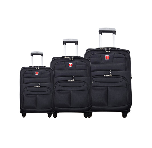 SOFT COVER ABS LIGHT WEIGHT LUGGAGES (BLACK)