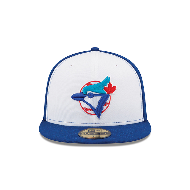 MEN'S NEW ERA MLB 59FIFTY CLASSIC TORONTO BLUE JAYS WHITE & ROYAL BLUE FITTED HAT