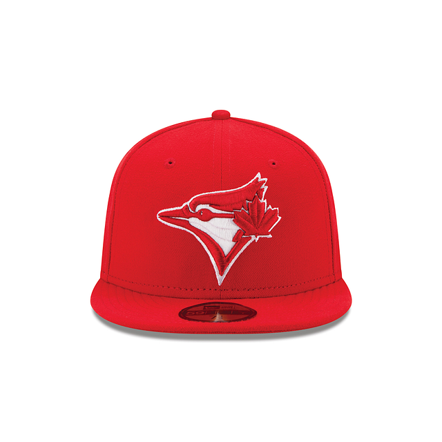 MEN'S NEW ERA MLB 59FIFTY TORONTO BLUE JAYS RED & WHITE FITTED HAT