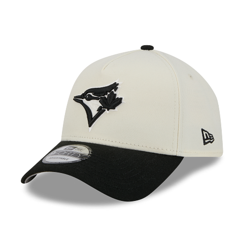MEN'S NEW ERA MLB 9FORTY A-FRAME TORONTO BLUE JAYS CREAM WHITE & BLACK SNAPBACK HAT