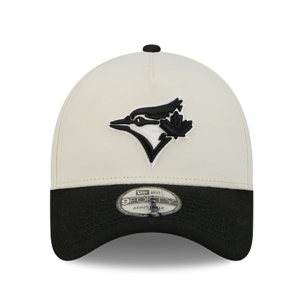 MEN'S NEW ERA MLB 9FORTY A-FRAME TORONTO BLUE JAYS CREAM WHITE & BLACK SNAPBACK HAT