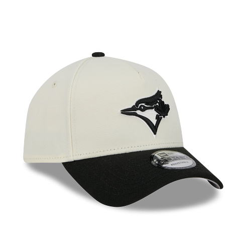MEN'S NEW ERA MLB 9FORTY A-FRAME TORONTO BLUE JAYS CREAM WHITE & BLACK SNAPBACK HAT