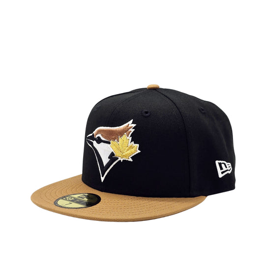 59FIFTY NEW ERA MLB TORONTO BLUE JAYS BLACK/LIGHT BRONZE BROWN WITH GOLD LEAF FITTED HAT