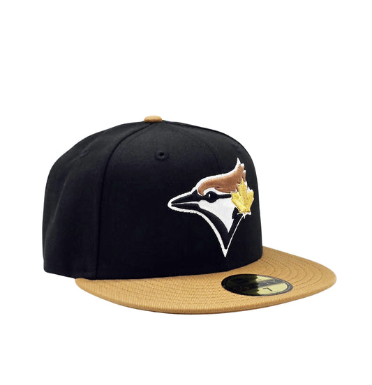 59FIFTY NEW ERA MLB TORONTO BLUE JAYS BLACK/LIGHT BRONZE BROWN WITH GOLD LEAF FITTED HAT