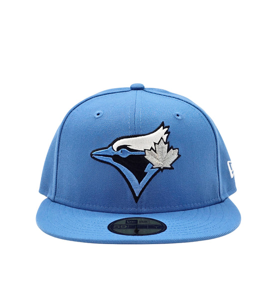 59FIFTY NEW ERA MLB TORONTO BLUE JAYS AIR FORCE BLUE WITH SILVER LEAF FITTED HAT