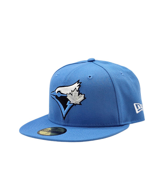 59FIFTY NEW ERA MLB TORONTO BLUE JAYS AIR FORCE BLUE WITH SILVER LEAF FITTED HAT