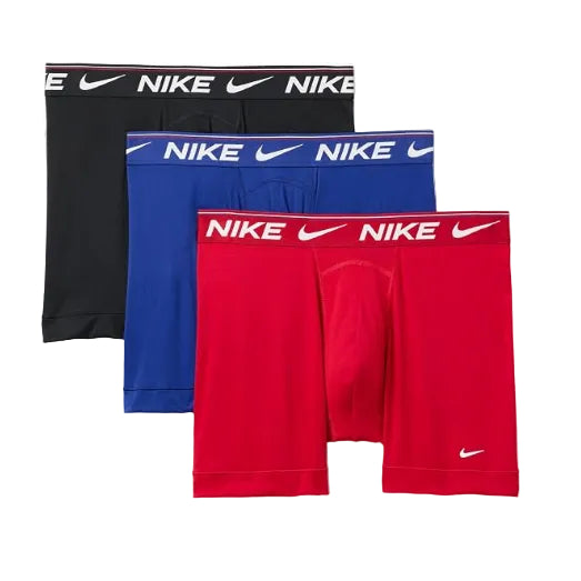 NIKE MEN'S DRI-FIT ULTRA COMFORT 3-PACK RED/BLACK/ROYAL BLUE BOXERS