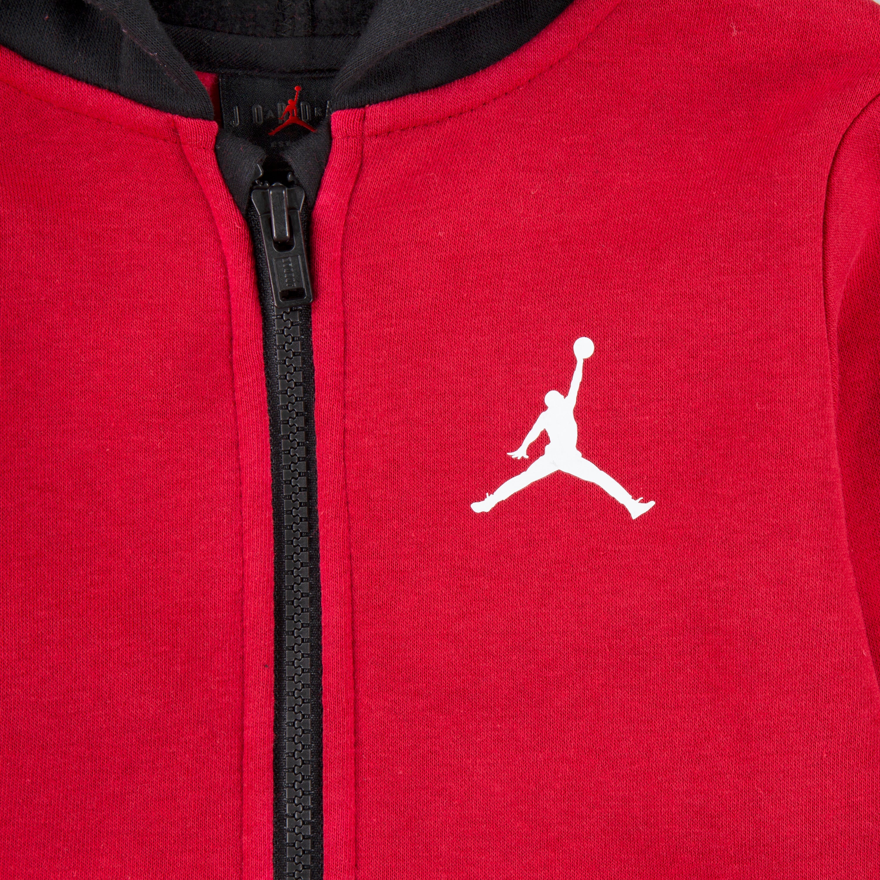 JORDAN TODDLER BOYS' BASELINE FULL-ZIP HOODIE SET (RED)